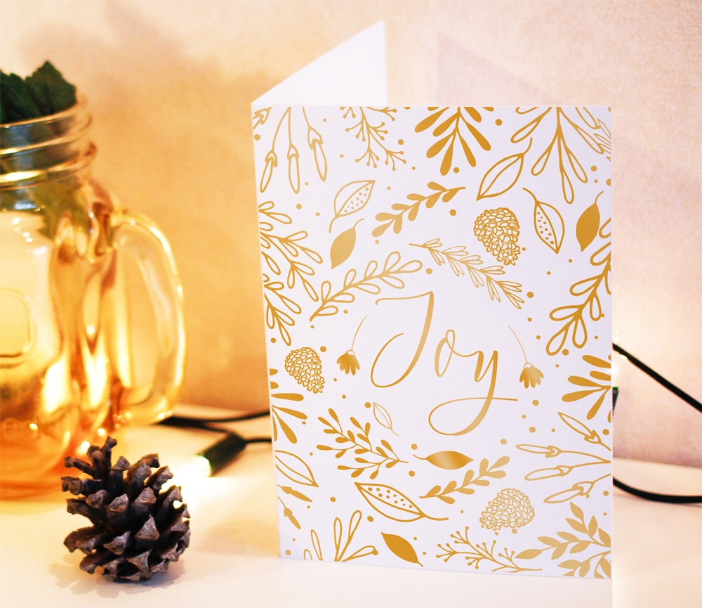 Gold foil corporate holiday cards