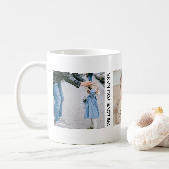 Custom Photo Collage For Grandma Custom Text Coffee Mug