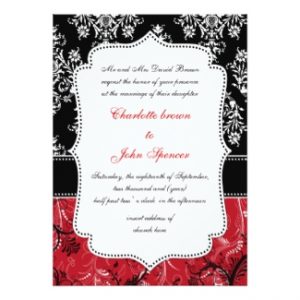 red damask ,damask wedding invitation invitation