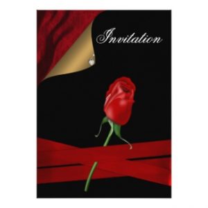 romantic elegance red rose wedding invitation invitation